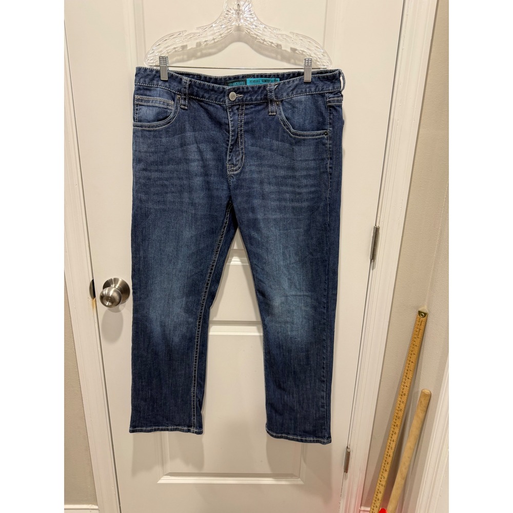 Rock & Roll Denim Mens Jeans Revolver Slim Fit Straight Boot Dark Wash 38x30